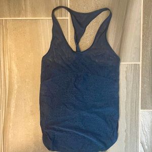 Lululemon workout top size 4 navy light weight semi sheer